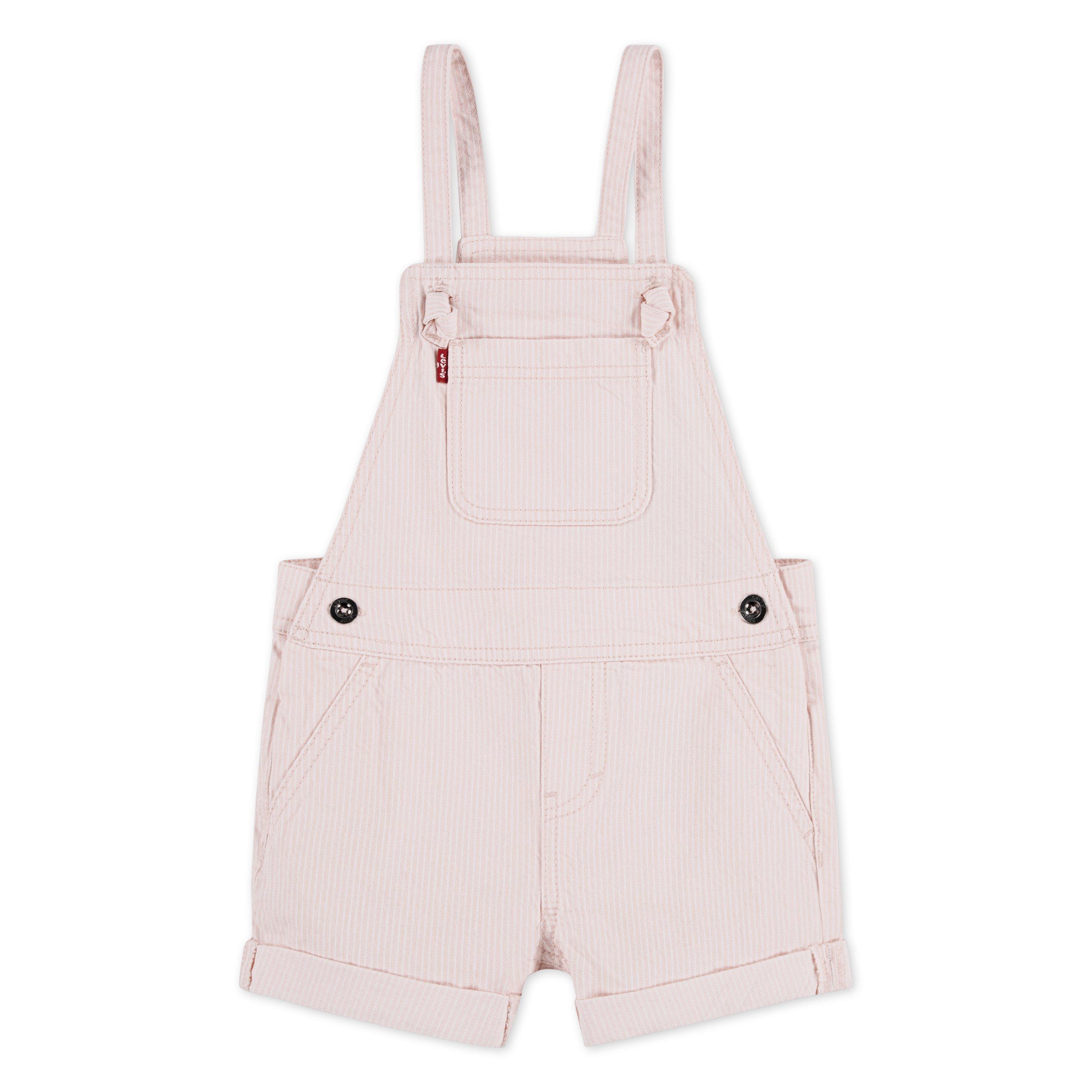 Levi's Toddler Girls' Knot Strap Light Pink Wash Denim Shortalls - LIGHT PINK
